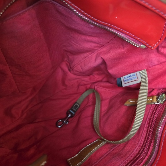 Dooney & Bourke Red Patent Leather Tote Satchel Purse Handbag - Picture 15 of 16
